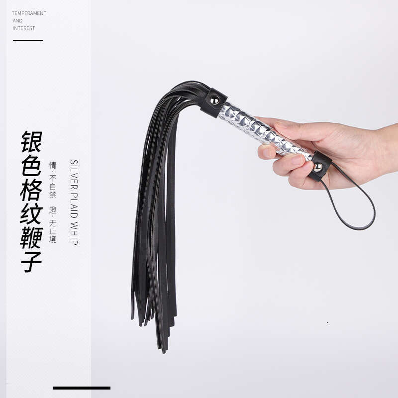 Sex toys SM props Silver plaid sex whips SM training punishment whips Alternative adult products hair replacement