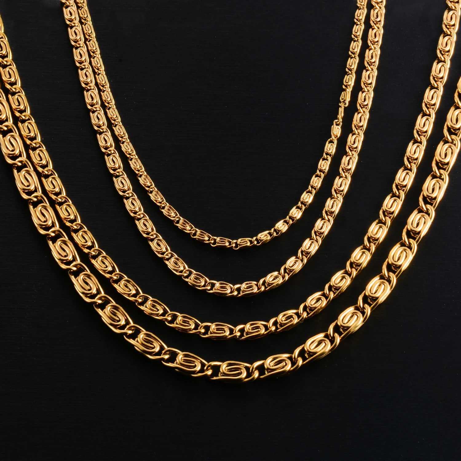 Stainless Steel Paperclip Shape Link Chain Necklace 1.8/2.8/3.8/4.4/5.4mm for Women Men Gold Color Hip Hop Choker JewelryX240919