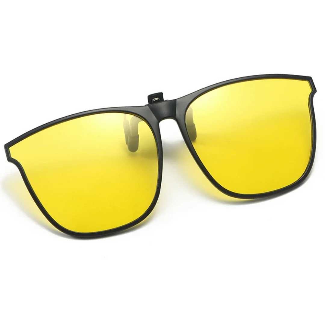 Polarized Clip On Sunglasses Men Photochromic Car Driver Goggles Night Vision Glasses Anti Glare Vintage Square GlassesX240920