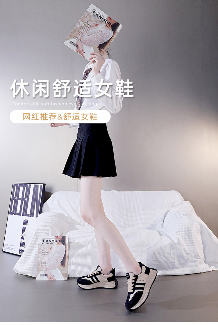 for Women 2024 New Autumn White Versatile Student Thick soled Casual Board Shoes HXX-AR708