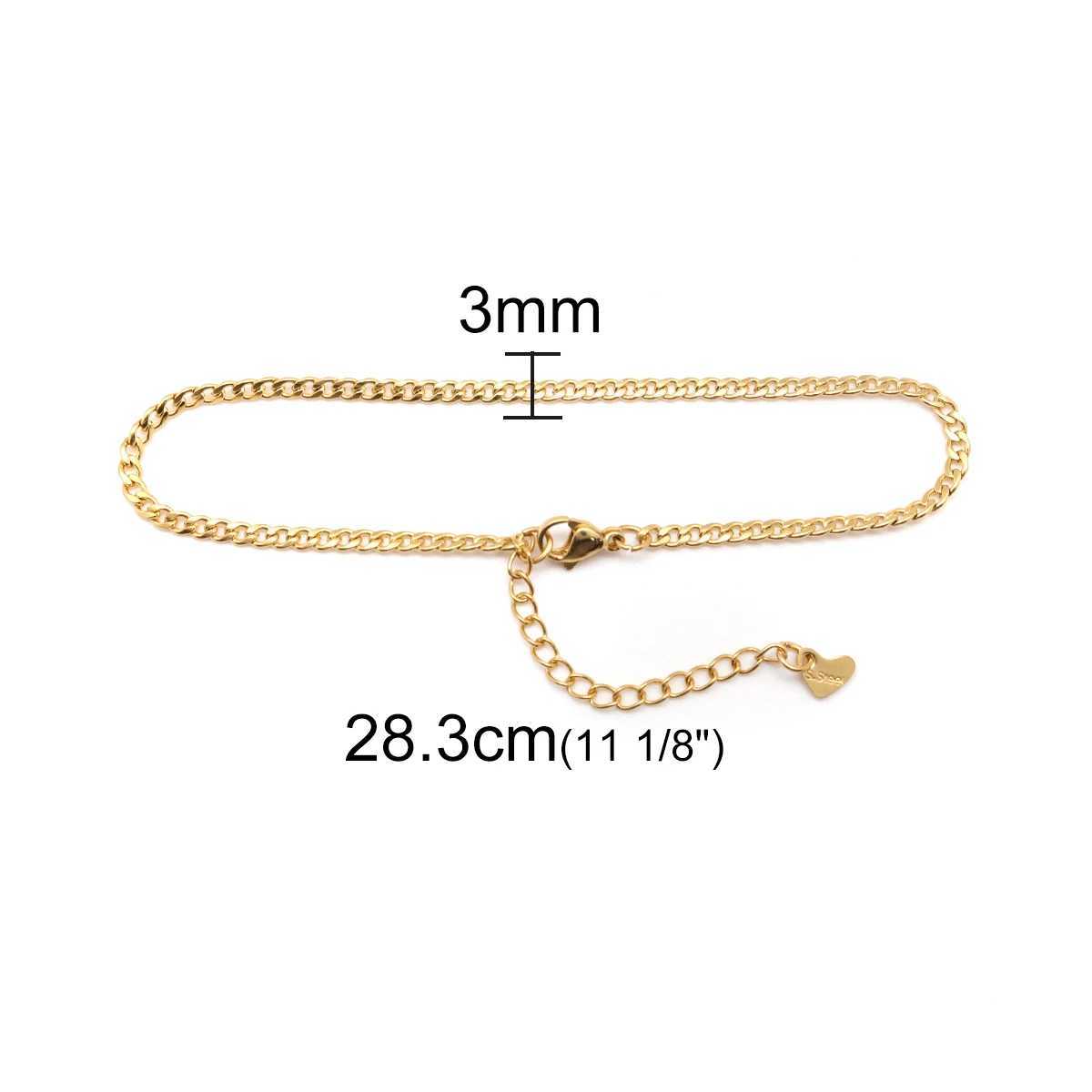 304 Stainless Steel Anklet Gold Color Round Chain Anklet Bracelet on the leg Jewelry Gift For Women Foot Jewelry Cool 1 Piece Y240920