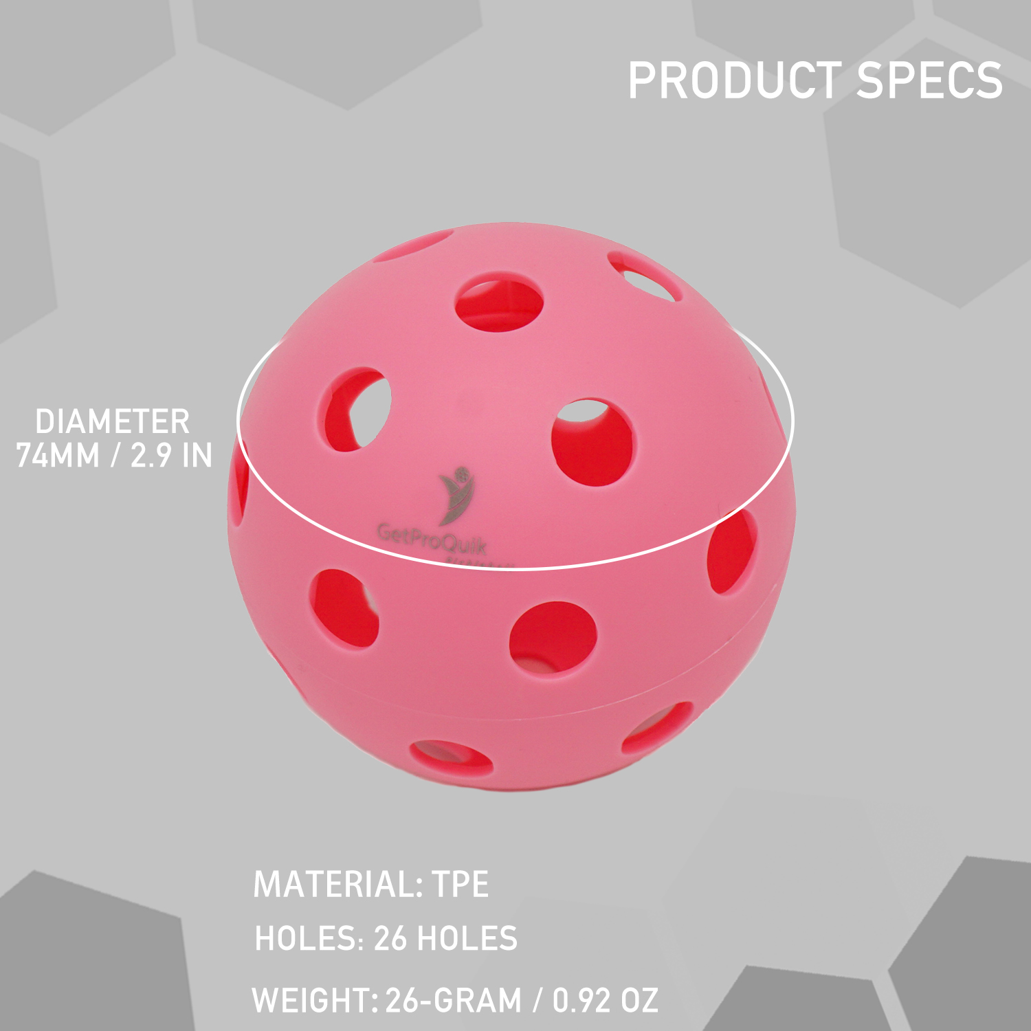 12Pcs Indoor Pickleball Balls Set, 74mm Standard Pickleball, 26 Holes Sports Training Practice Ball Size Ideal for Training and Games