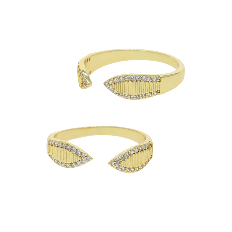 Gold Open Finger Rings Micro Pave Bg Cubic Zirconia | Bride Wedding Jewelry Gifts