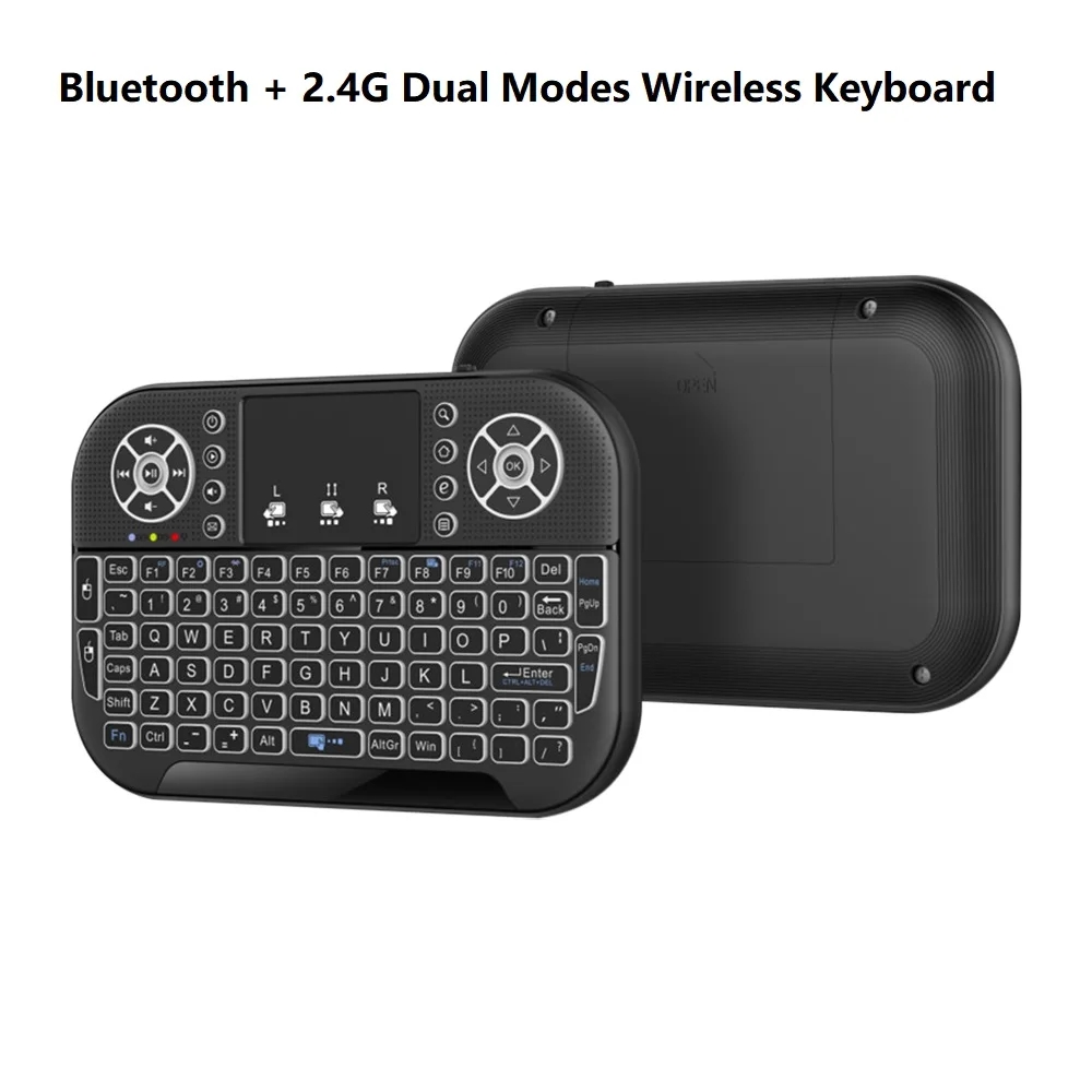 Mini Bluetooth Keyboard 2.4G Dual Mode Handheld Fingerboard Backlit Mouse Touchpad Remote Control for Windows Android TV