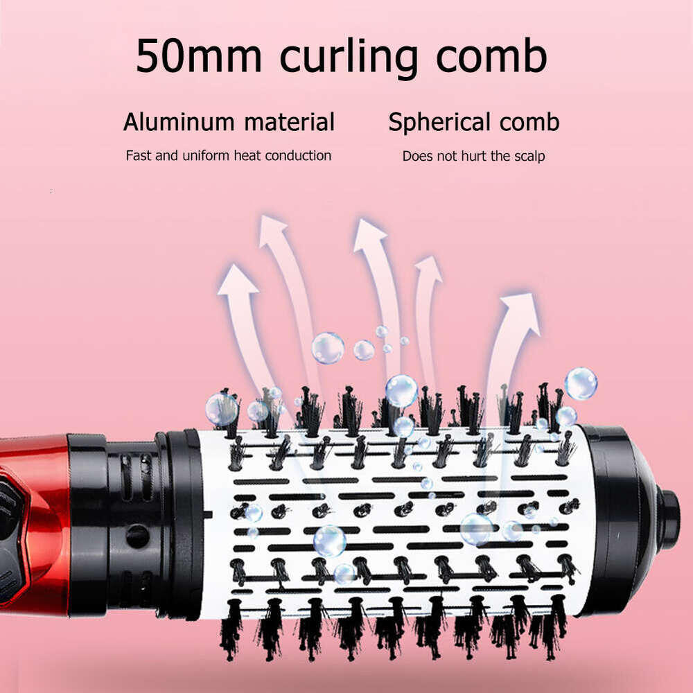 Round 2 In 1 Rotating Ion Hot Air Hair Dryer Curg Straight Comb Brush