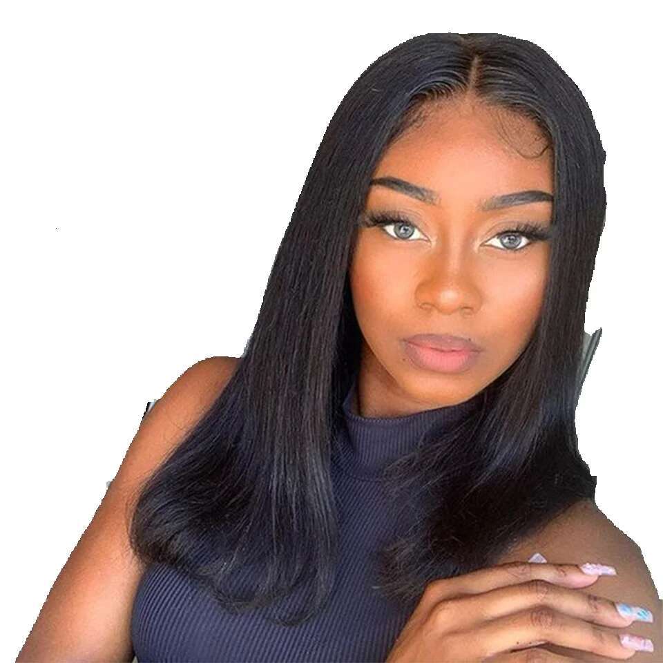 Sleek 13X6X1 HD Transparent Front 16 Inch Straight Bob Human Hair For Women 100% Real Ready To Wear Lace Wigs