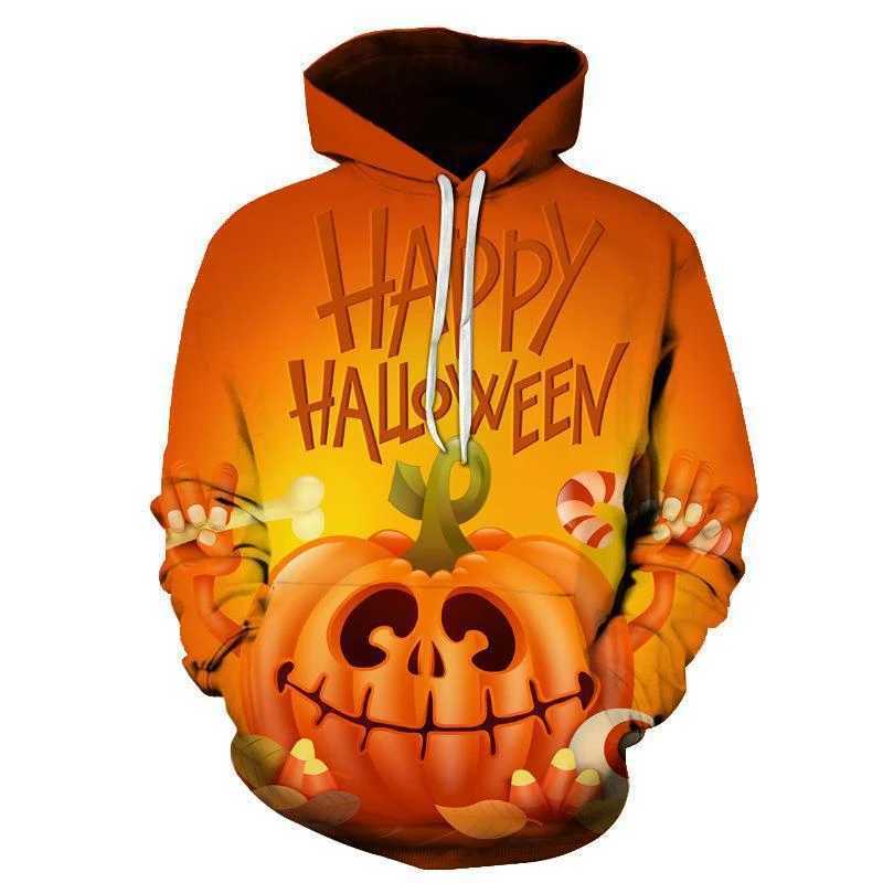 Halloween Horror Pumpkin Head 3D Printed Hoodie Street Hoodie Pullover Mens Halloween Pumpkin Pattern Streetwear Sweatshirt Top Y240920