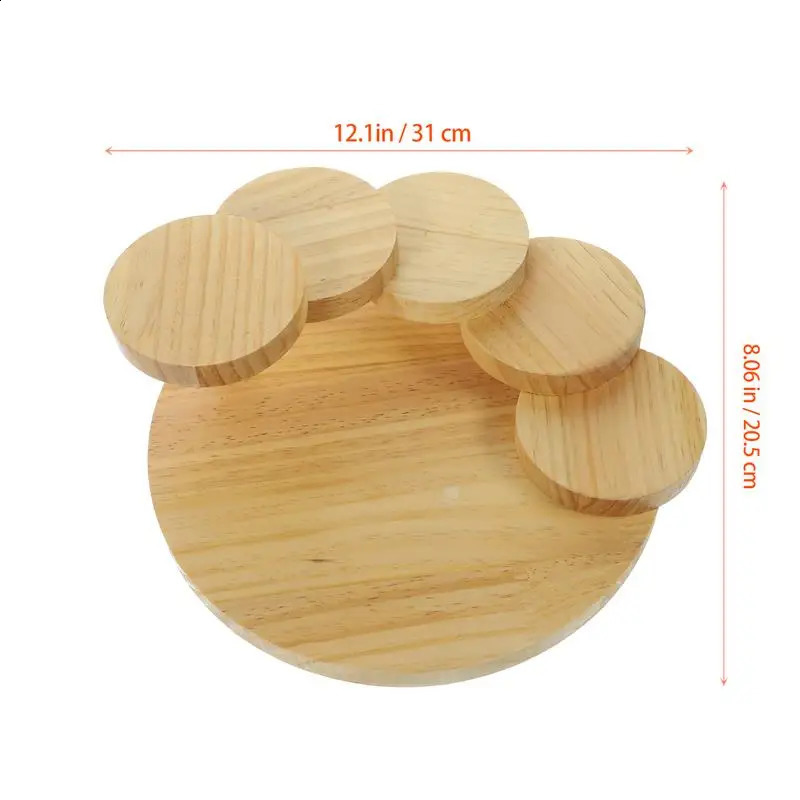 Rotating staircase decoration exquisite board wooden tray tableware food accessories sushi bridge boat 240911