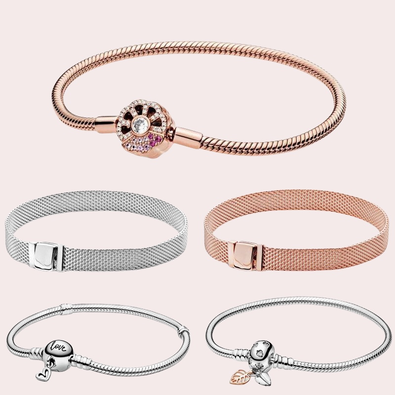 s925 silver Charm Bracelets Designer gift rose gold mesh Bracelet for Women Snake bone chain Jewelry with box