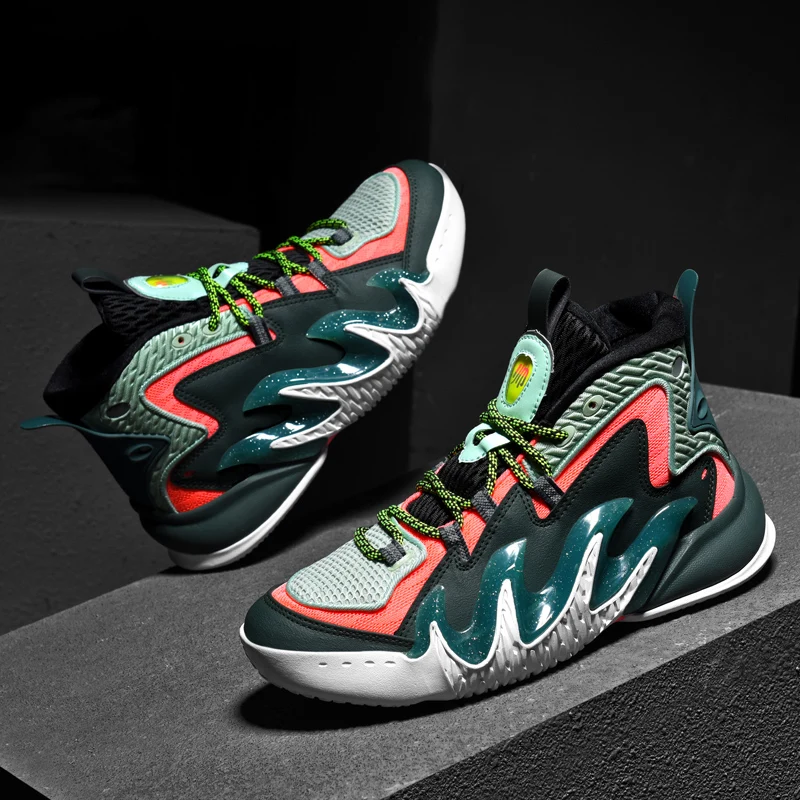 High Quality Thick Bottom Non-slip Breathable Basketball Shoes 2024 Autumn New Mens Sports Shoes Fashion Rubber Outsole Shoes 46