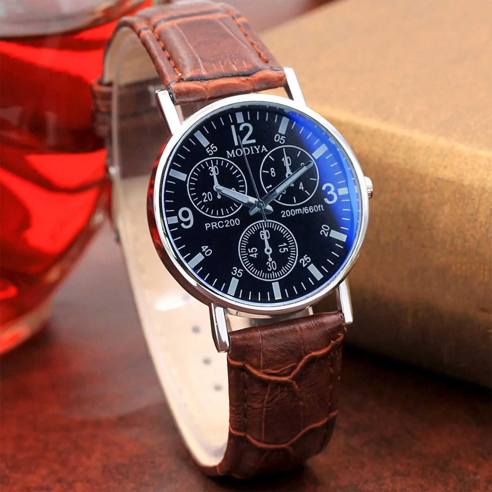 Luxury Belt Sport Quartz Hour Wrist Analog Watch Six Pin Watches Quartz Blue Glass Belt Watch For Men X240920