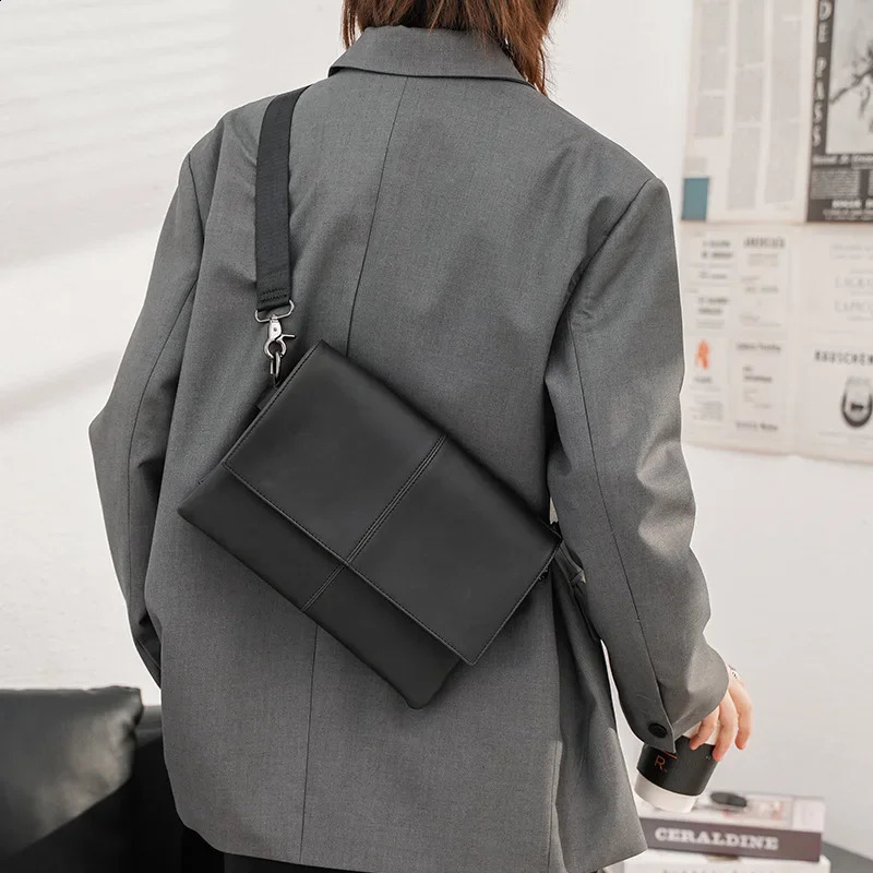 Retro fashion mens cross body foreskin leather shoulder bag casual large capacity messenger multifunctional backpack 240919