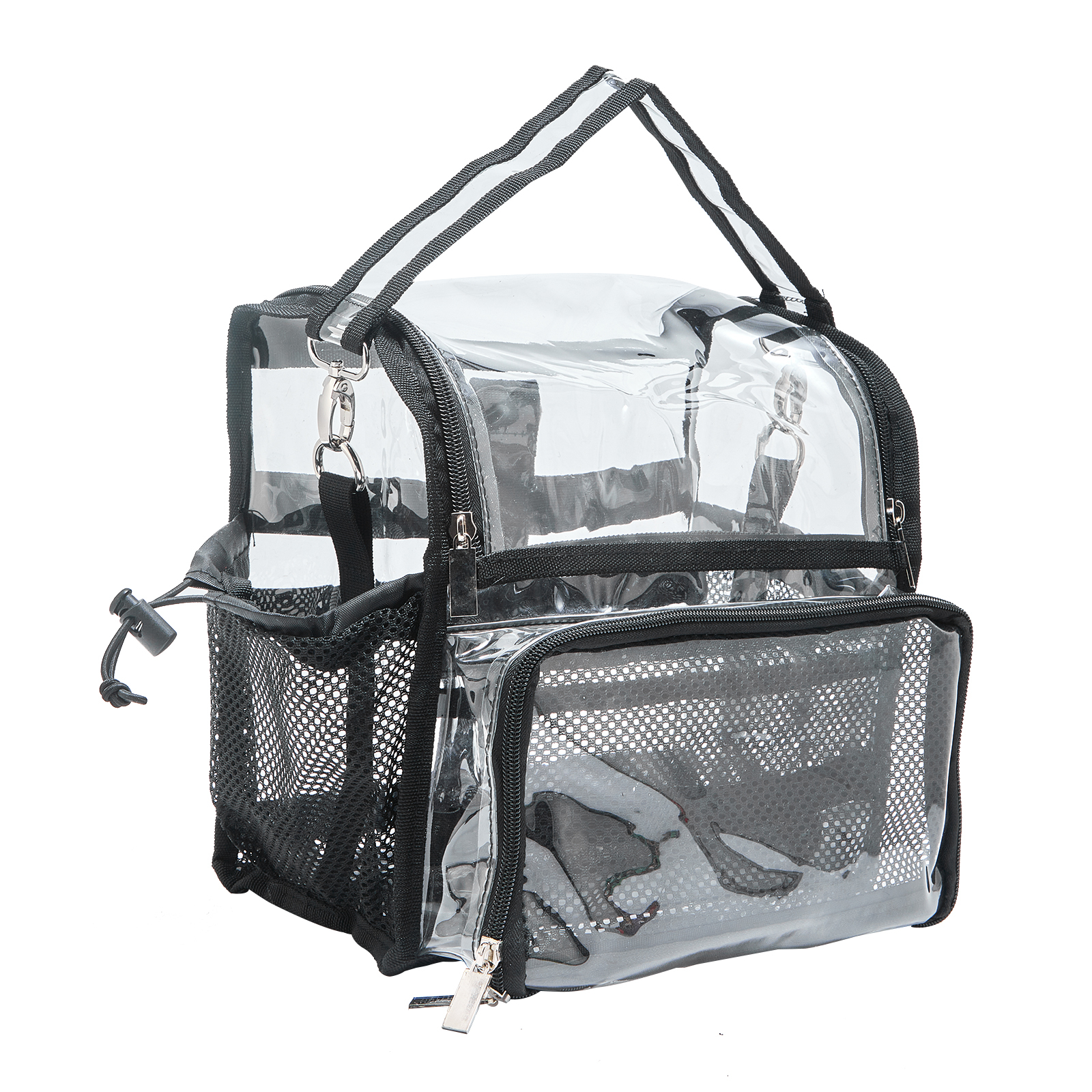 Clear Makeup Artist Set Bag Brush Holder With 3 DIY Detachable Dividers