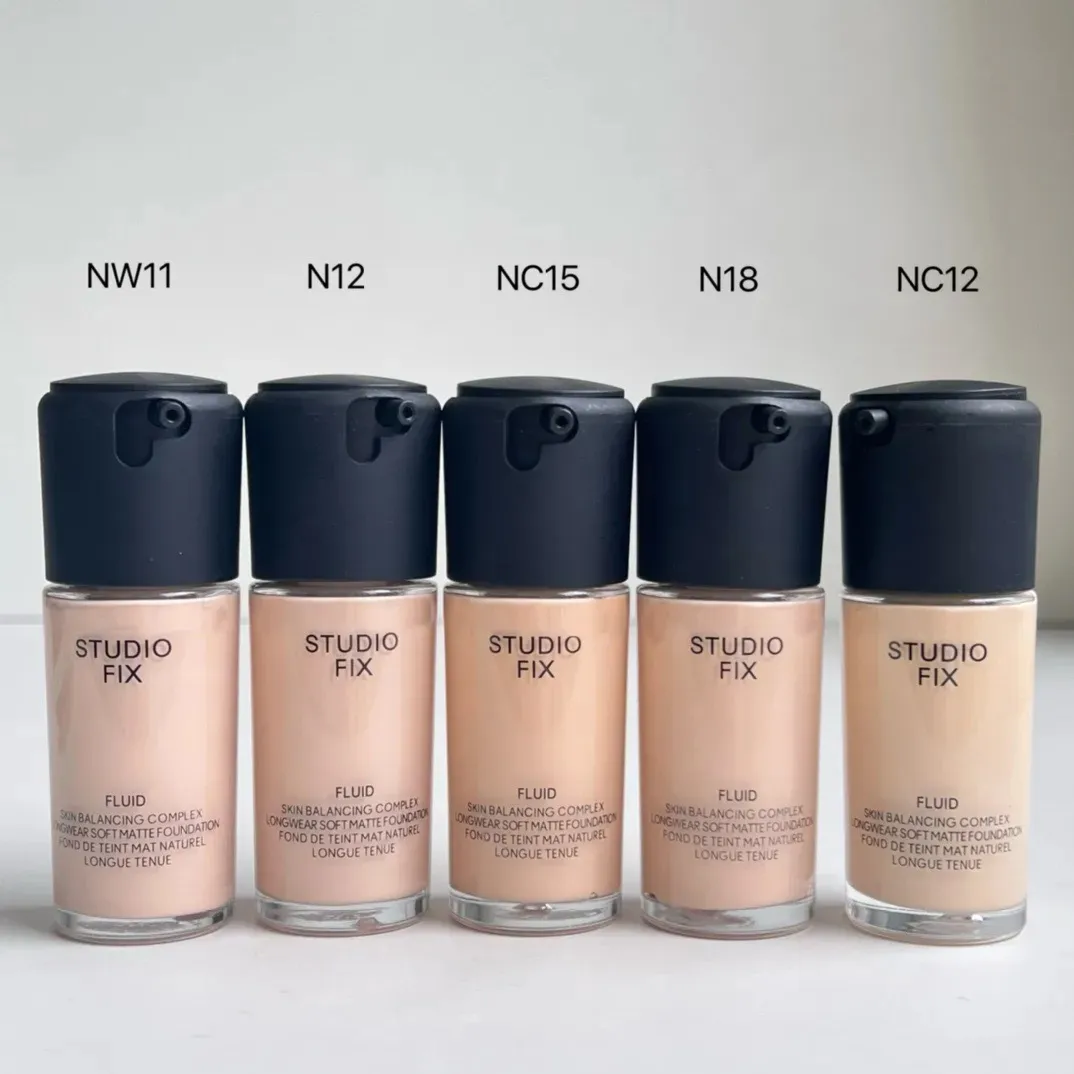 30ml Face Makeup Foundation Studio Skin Balancing Longwear Soft Matte Foundation Natural Face Base Primer Cream Cosmetics 5 colors NW11/N12/NC15/