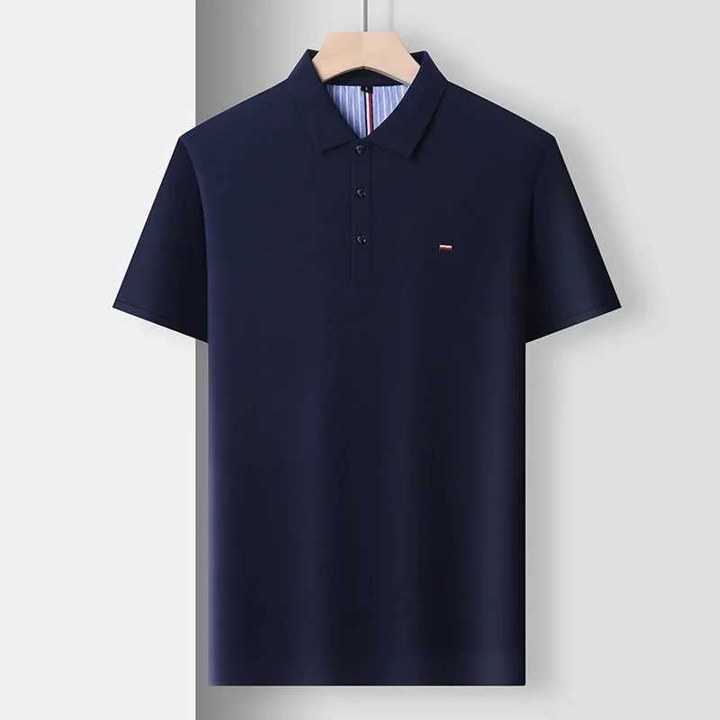 Embroidered Mens Pure Cotton Popsicle Cotton Polo Shirt 2024 Summer Short Sleeved New Business Casual Breathable Polo Shirt ForX240920