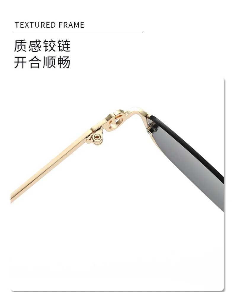 Fashion Small Square Womens Sunglasses Luxury Brand Metal Half Frame Sunglasses Woman Trend 2024 Vintage Black Pink ShadesX240920