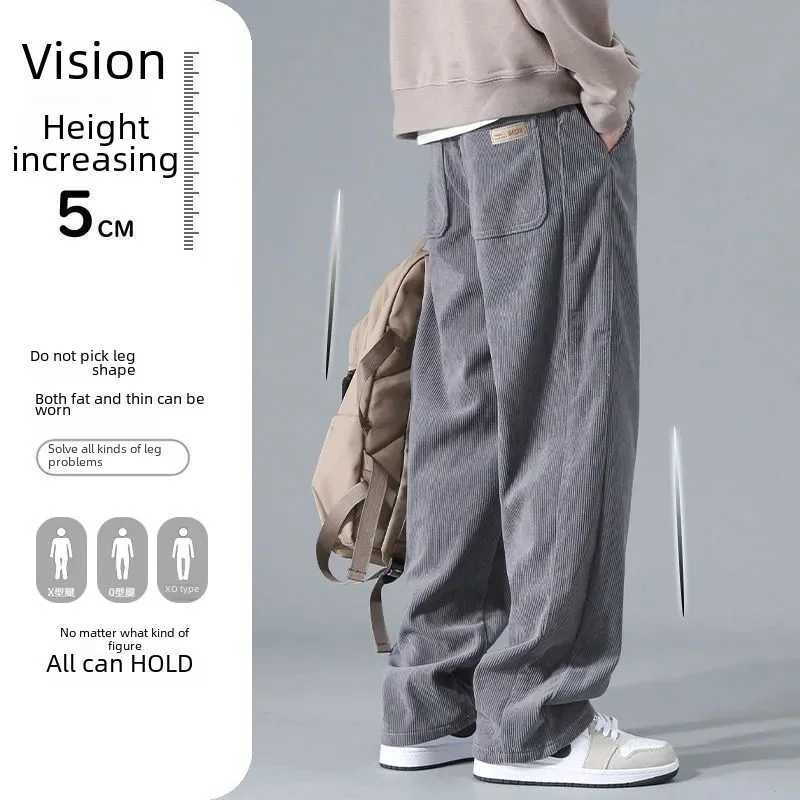Japanese Retro Corduroy Mens Casual Pants Spring and Autumn Straight Leg Work Clothes Trouser Style Fashion Brand Sports Pants W240919