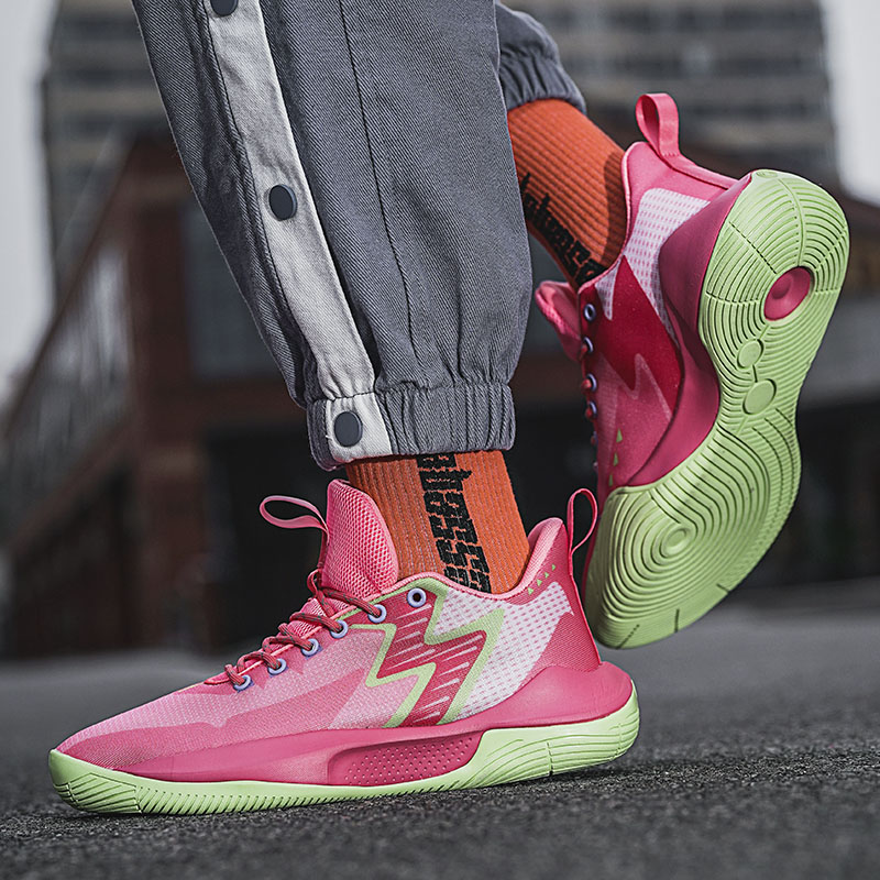 Fashion Pink Men's Basketball Sneakers Professional Non-slip Men Trainers High Quality Outdoor Sports Basketball Shoes For Women