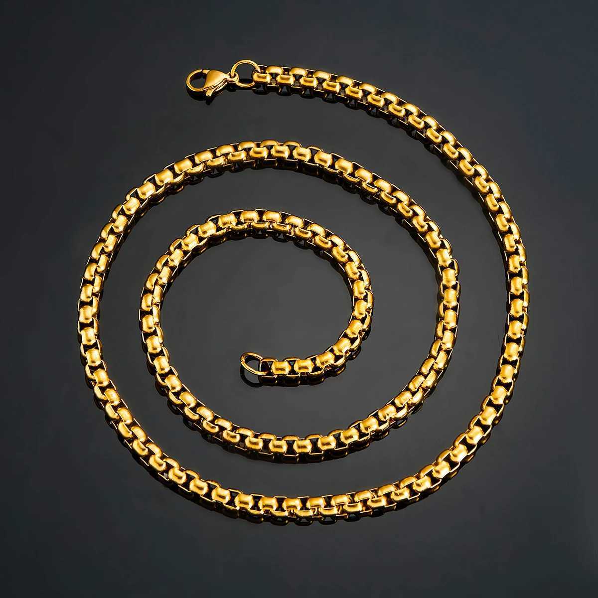 1 Piece 2mm/3mm/4mm/5mm Thickness Gold Color Link Jewelry Classic Curb Necklace Stainless Steel Chain for Men WomenX240919