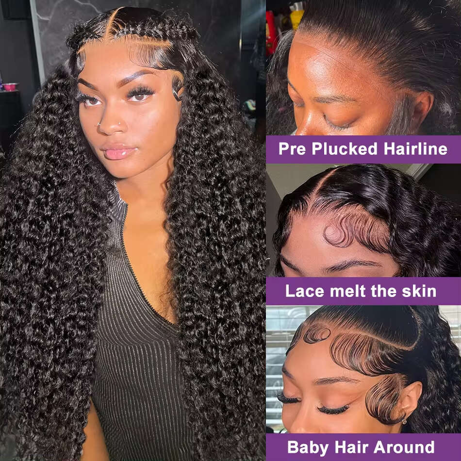 250 Density 13x6 HD Deep Frontal Wig 30 40 Inch Water Wave Curly 13x4 Lace Front Human Hair Glueless Wigs For Women