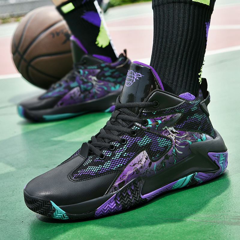 New plus size basketball shoes, sports casual running shoes, anti slip and wear-resistant fashionable men's running shoes