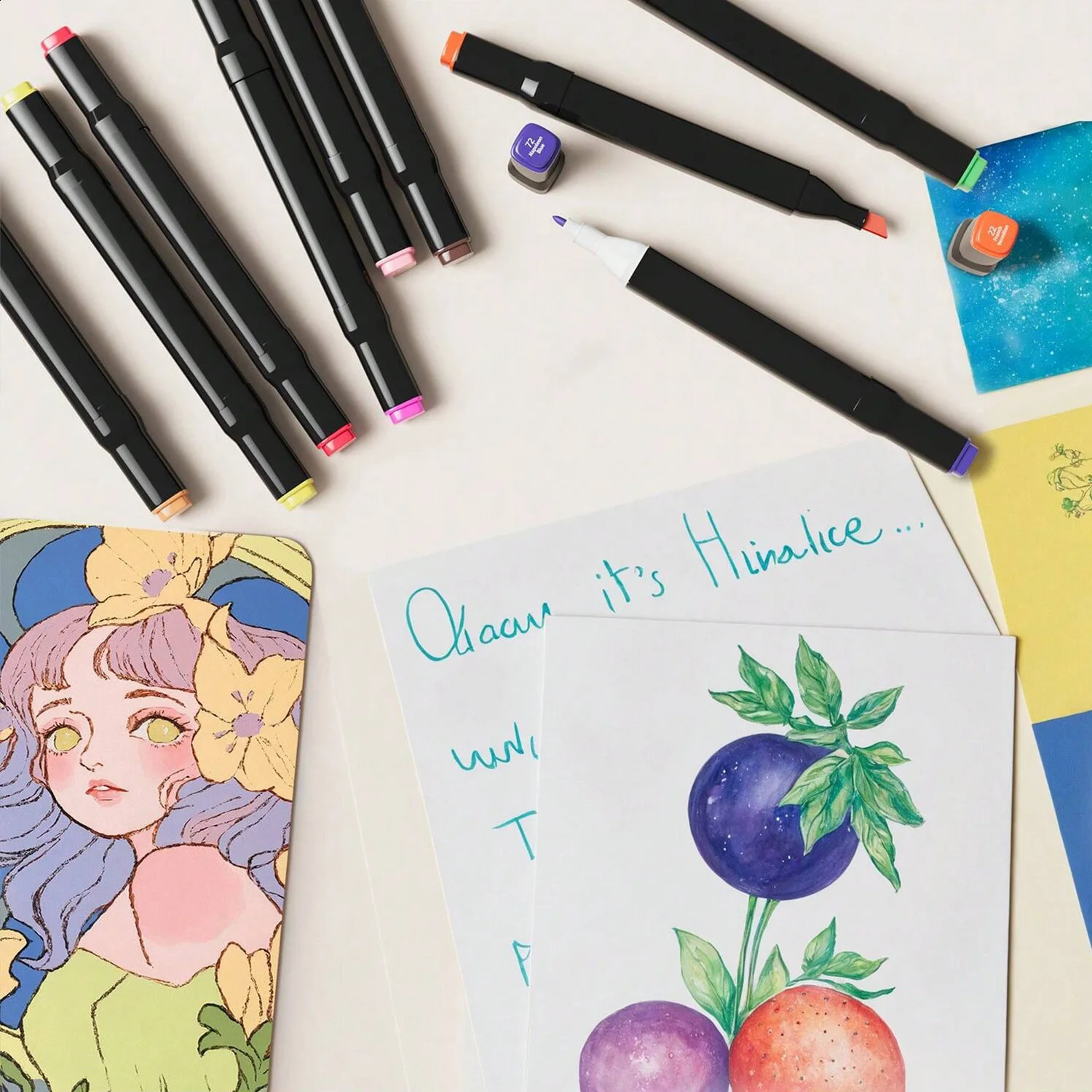 2436486080120168262 Colors Alcohol Drawing Markers Dual Tip Permanent Art Sketch for Illustration School Supplied 240918