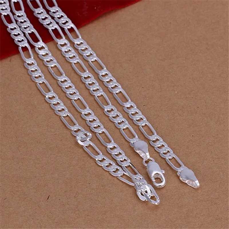 High Quality Mens Flat Chain 925 Sterling Silver Necklace Fashion Jewelry Women Men Solid Wedding GiftX240919