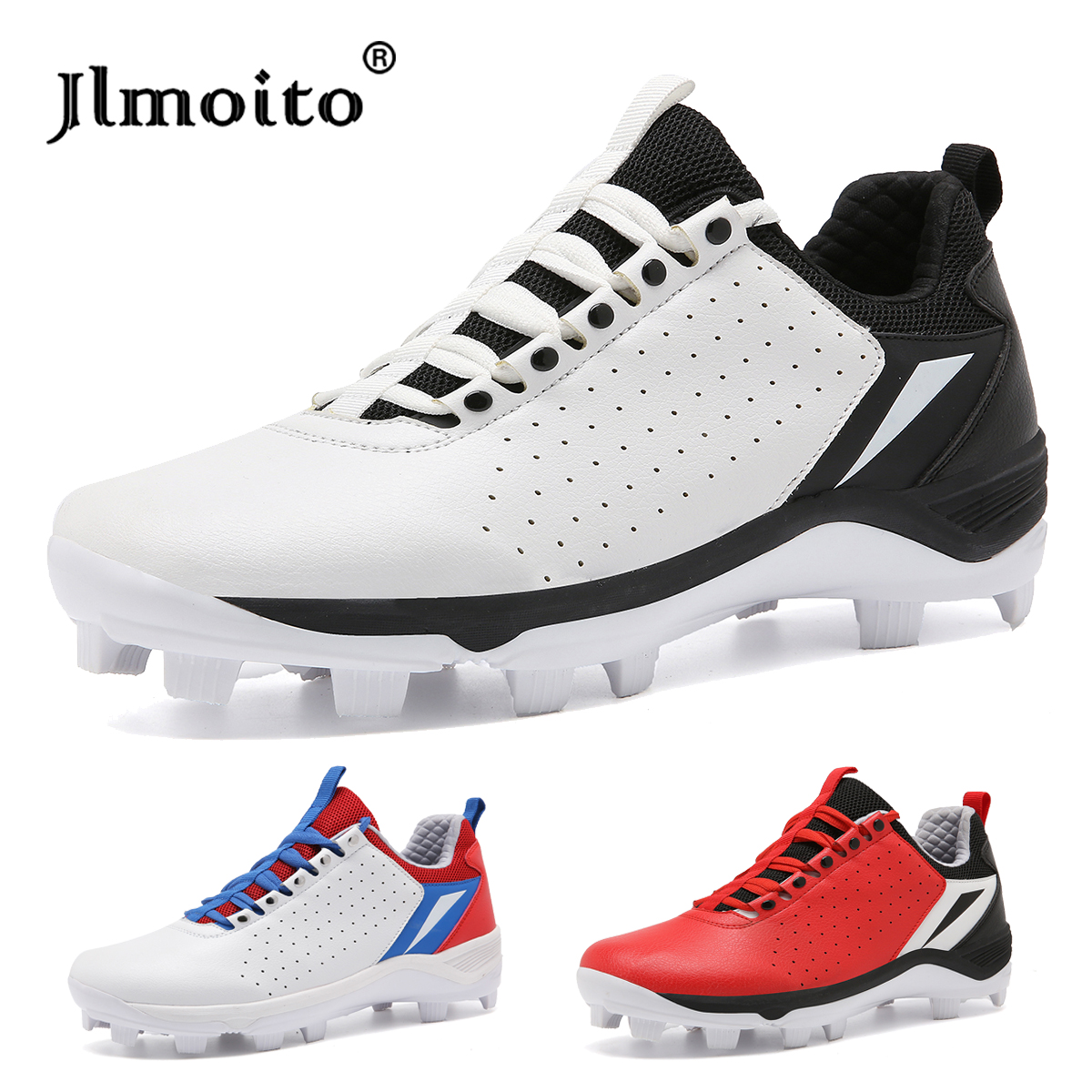 Men Baseball Shoes Long Spikes Training Softball Shoes Non-slip Cleats And Turf Softball Sneakers Beginners Baseball Sport Shoes