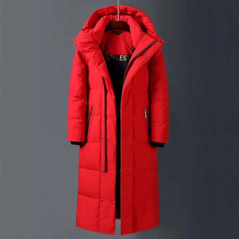 Coed Winter Cold resistant Down Jacket -30 High Quality Mens Women X-LongWinter Warm Fashion Red Parkas S-5XL 240911
