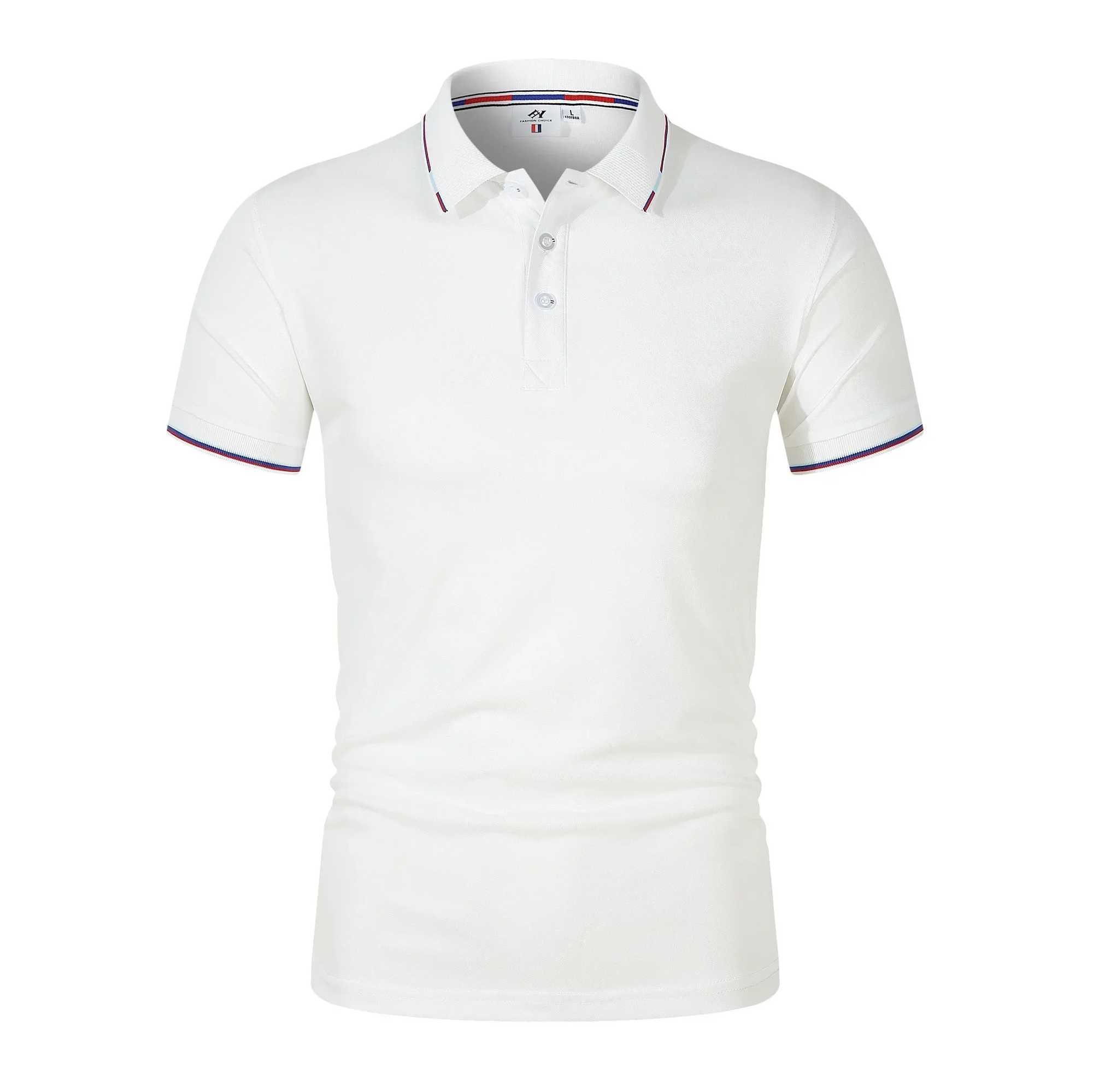 2024 Pink Premium Business Casual High Quality Cotton Summer Slim Fit Tops Mens Polo Shirt Fashion Vintage Short SleevesX240920