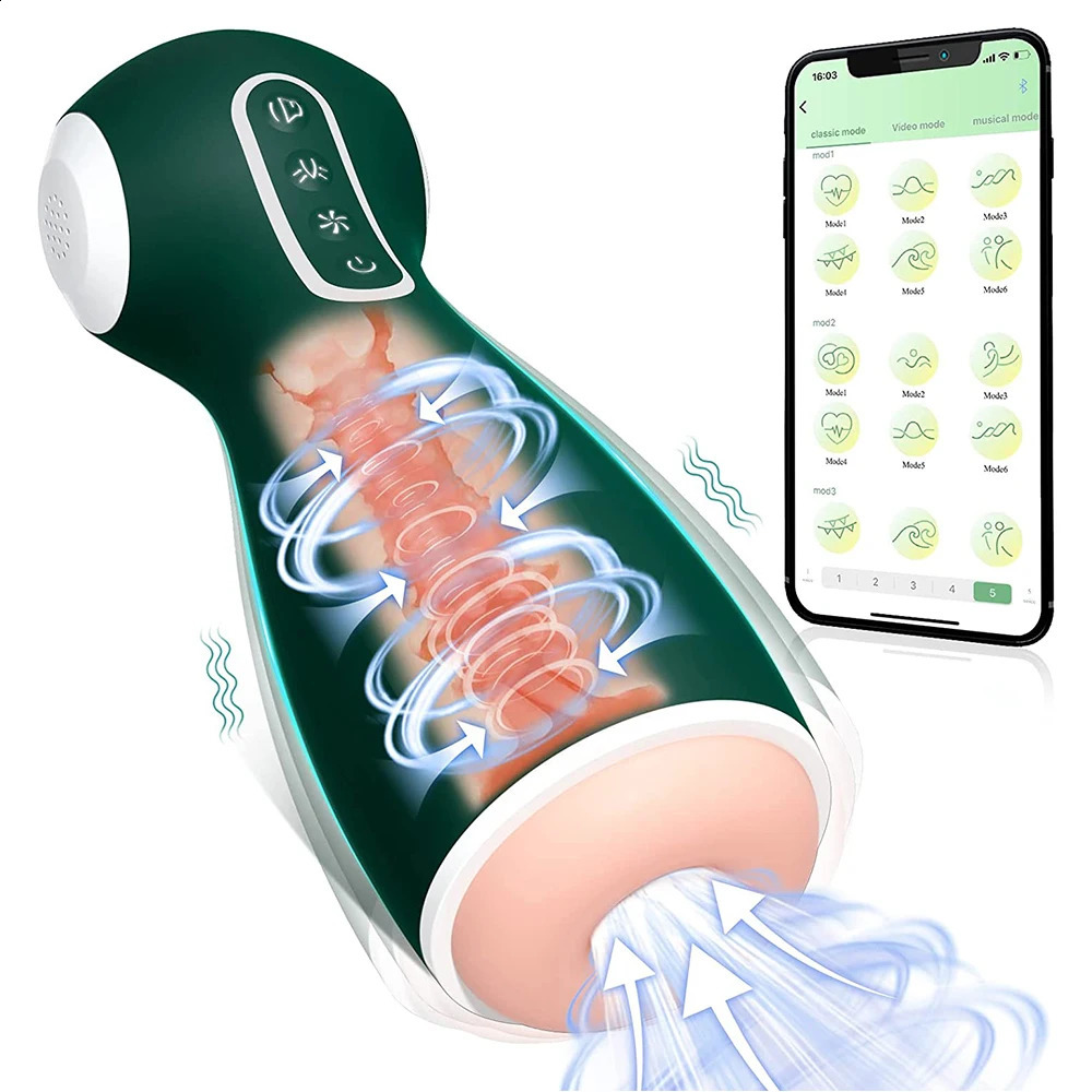 Automatic Male Masturbation Sucking Real Vagina Pussy Oral Sex Toys for Men Adult Blowjob Vibrator Masturbator Cup 240914