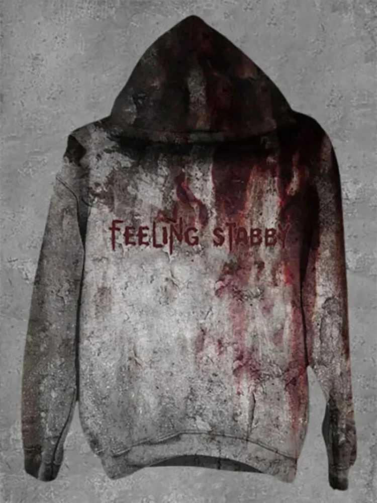 2024 New Bloody Letter Printed Mens Hoodie Funny Halloween Sweatshirt Mens Hoodie Casual Halloween Hoodie Sweatshirt Y240920