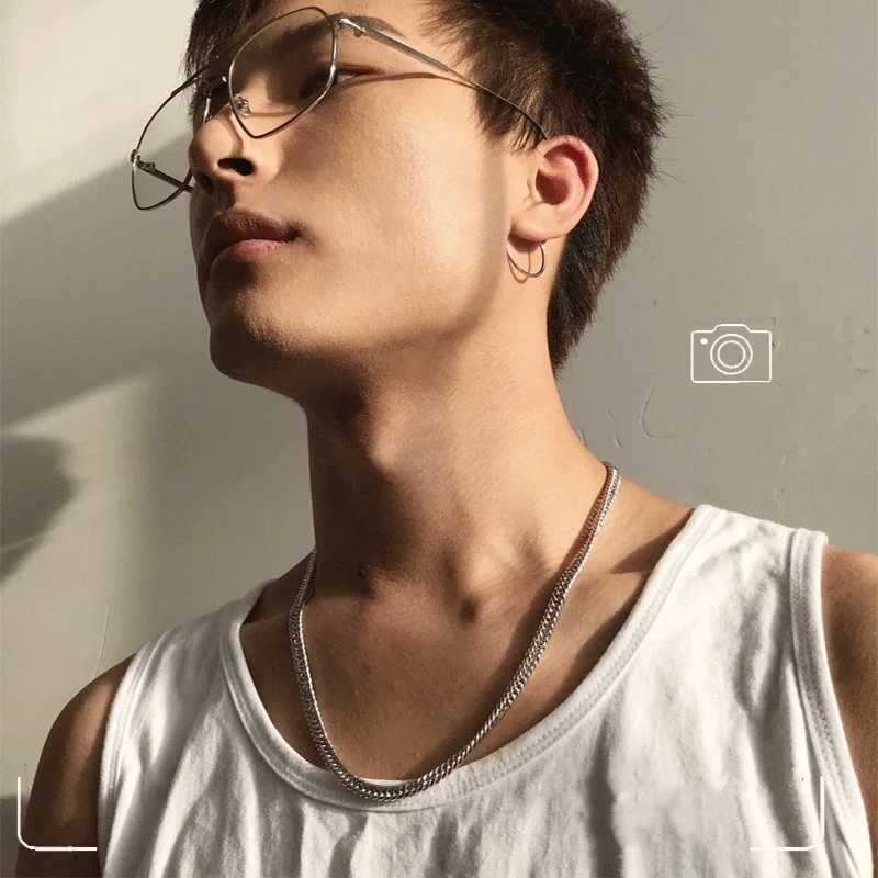 Original korean fashion 925 Sterling Silver 6MM geometry chain Necklace for Mens Woman designer Party Wedding fine Jewelry giftX240919