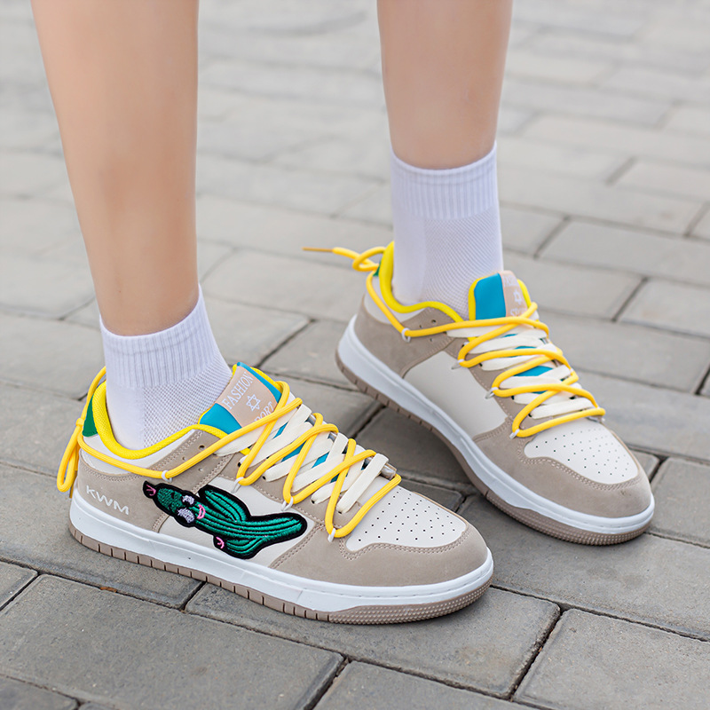 Cactus Shoes: Embroidered 2024 Men's & Women's Casual Skateboarding Shoes 4