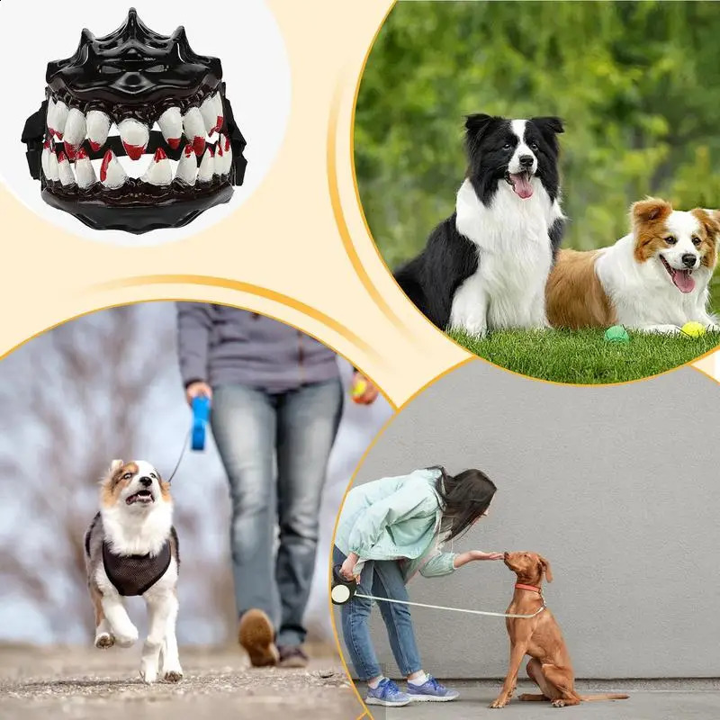 Halloween Dog Tone and Teeth Spooky Prop Halloween Dog Costume Fun and Creative Halloween Dog Tone Anti Bite Werewolf Supply 240914