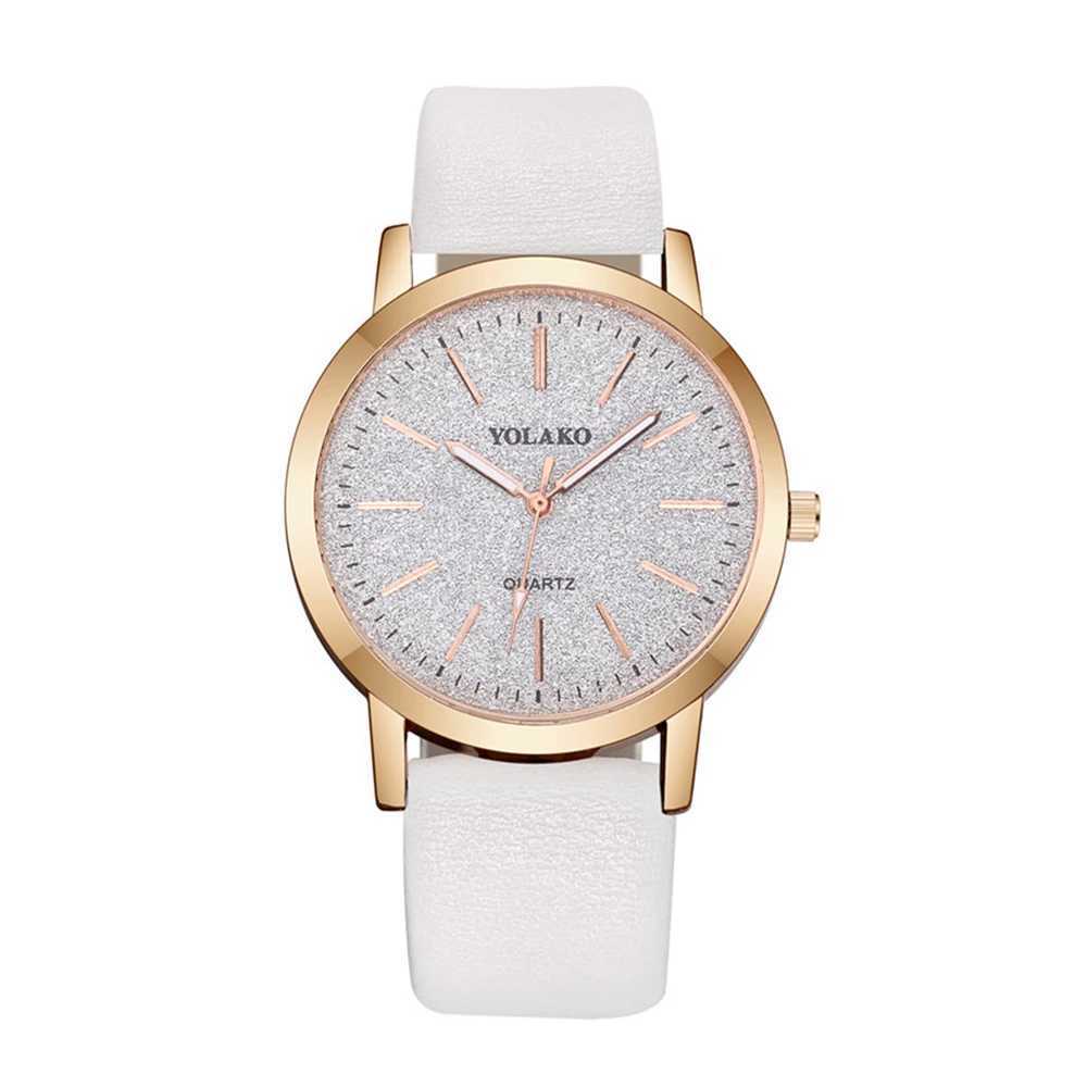 hot sale fashion Women Leather Quartz casual watchX240920