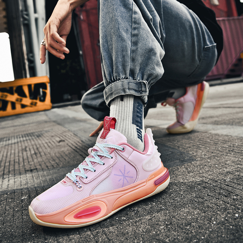 quality High Men's Sneakers Fashion Pink Basketball Tennis For Outdoor Anti-slip Sports Men Shoes Gym Trainers 8f7f