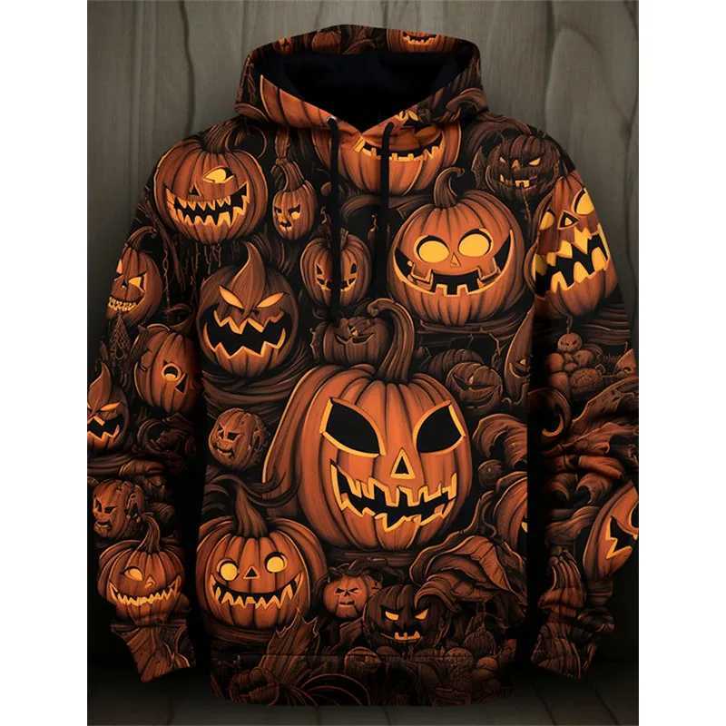 3D All Over Print Mens Halloween Pumpkin Hoodie Costume New In Pull Over Sweatshirt Foe Men Women As Gift For Halloween Holidays Y240920