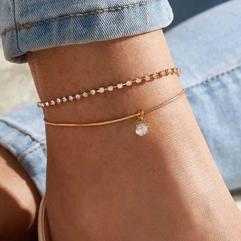 Bohemian Colorful Turkish Eyes Anklets for Women Butterfly Flower Zircon Shell Cat Ankle Bracelet Summer Beach Foot Leg Jewelry Y240920