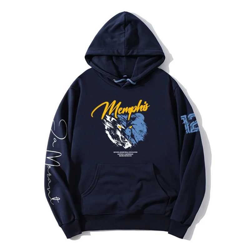 Men's Hoodies Sweatshirts Dpoy Original Design Mens Hooded Sweater with Velvet Basketball Sweater Ja Morant Loose Large Size Retro Hip Hop S