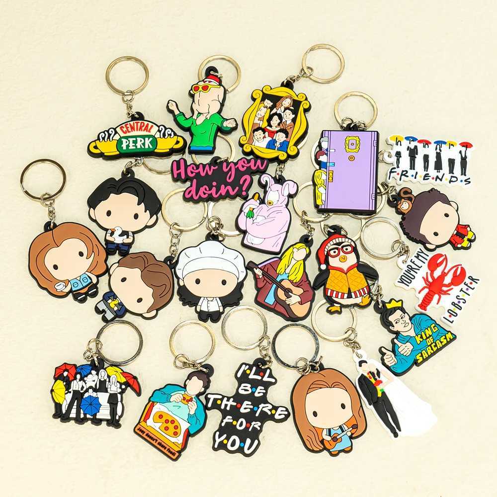 1PCS Old Friend PVC Keychain Hot Sales Key Ring Penguin Lobster Keys Accessories Car Bag Pendant Key Chain Charm unisexX240919