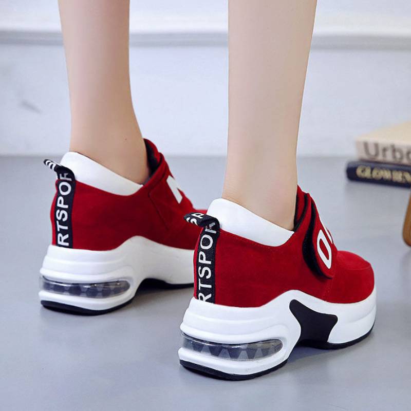 2025 new Wedge Platform Chunky Ladies Running Trainers Female Shoes Black Red Sneakers Women Tenis Feminino 3d15