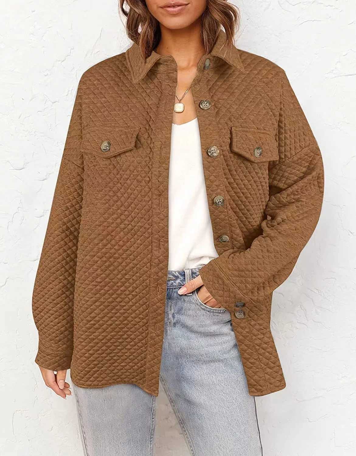 2024 New Womens Autumn Winter Polo Collar Long Sleeve Jacket Loose Comfortable Versatile Popular Elegant Commuter Fashion TopsX240920
