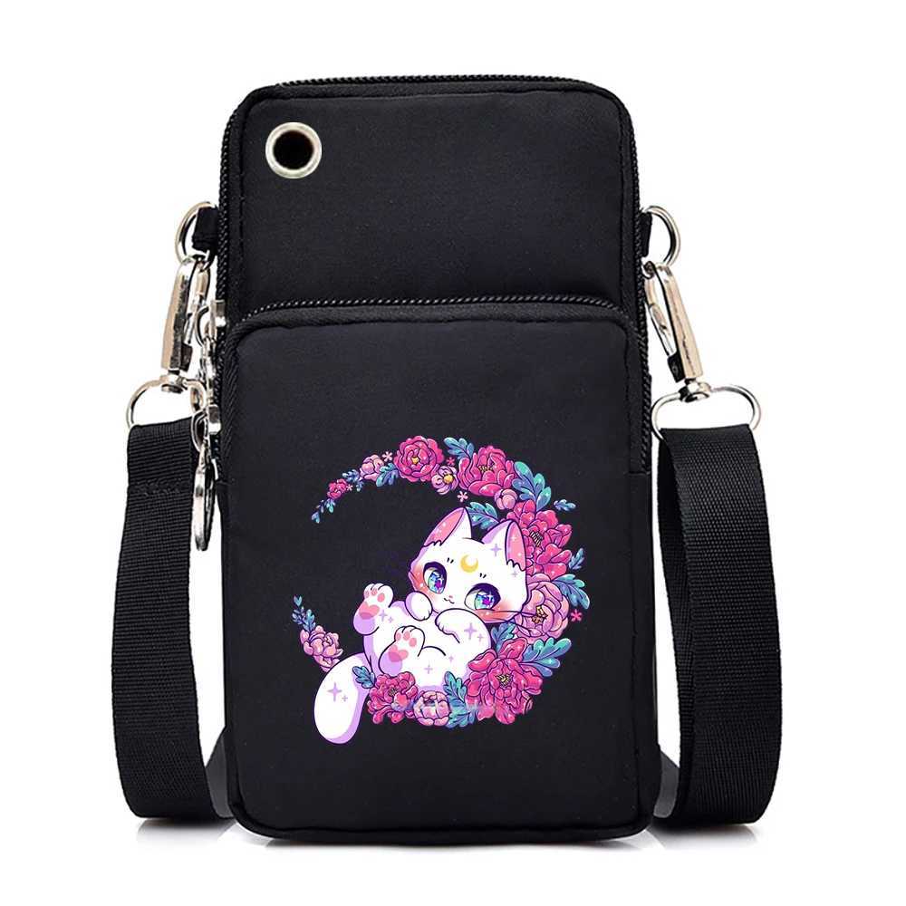 Women Mini Mobile Phone Bag Just A Girl Who Loves Cats Print Small Crossbody Bags Tote Purse Wallet Shoulder Bag Teen Handbags Z240919