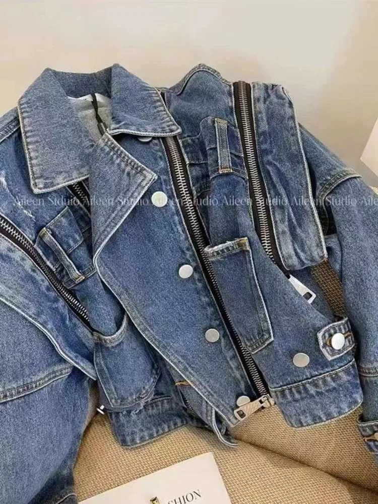Denim Coat Womens Short Spring Jacket Vest Detachable Sleeves Top Womens Coats Jeans Coats Womens Jackets Denim Jacket WomanX240920