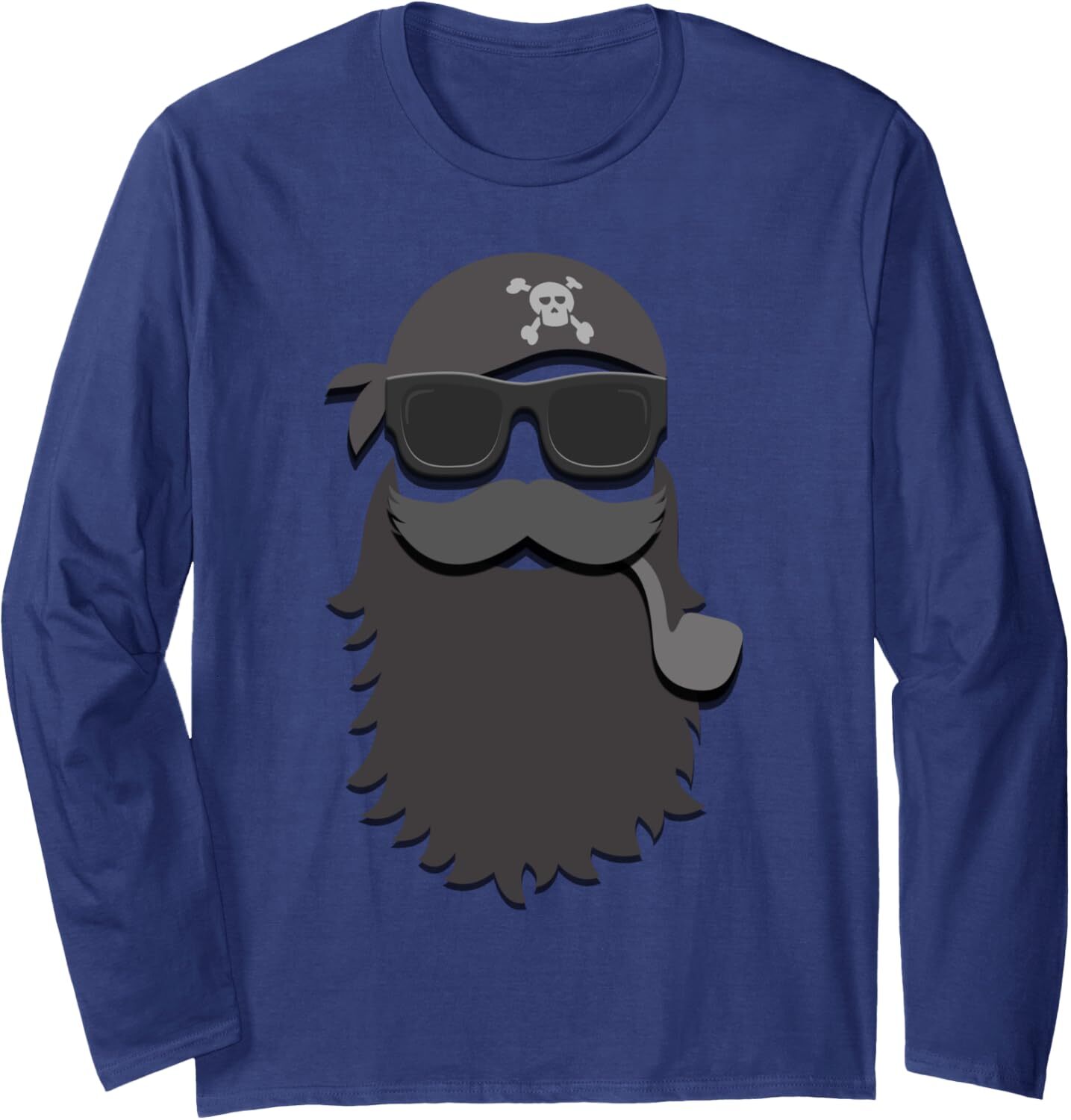 Long Sleeve Shirts for Men sweatshirt Relaxed Pirate Sun Glasses Funny Bearded Men Gift Long Sleeve Tee Streetwear Casual tops clothes