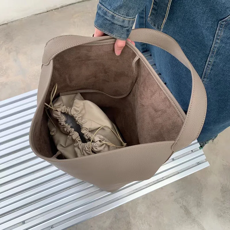 Korea Bucket Bag Designer Tote Bag for TLXT Women Sling Shoulder Bag Large Capacity Handbag Shopper with Small Bag