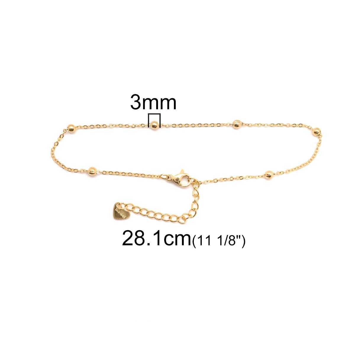 304 Stainless Steel Anklet Gold Color Round Chain Anklet Bracelet on the leg Jewelry Gift For Women Foot Jewelry Cool 1 Piece Y240920