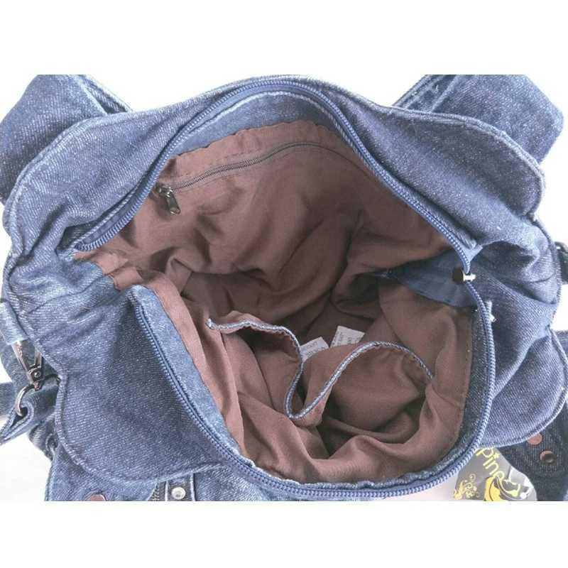 CMM New in Fashion Denim Women Shoulder Bag Jeans Weave Rivet Tote Purses and Handbags Hobo 240920