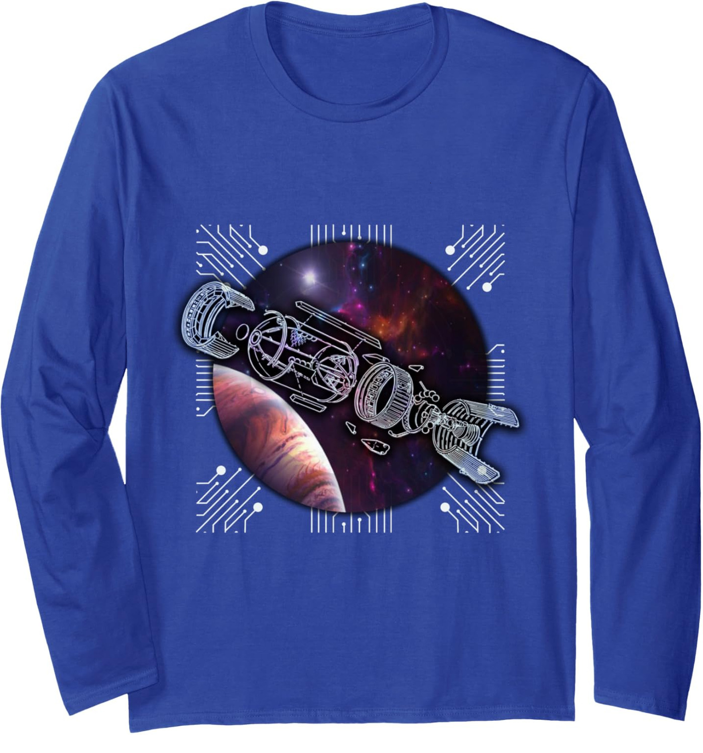 Long Sleeve Shirts for Men sweatshirt Huge Galaxy Spaceship separated in flying ship parts Long Sleeve Tee Streetwear Casual tops clothes